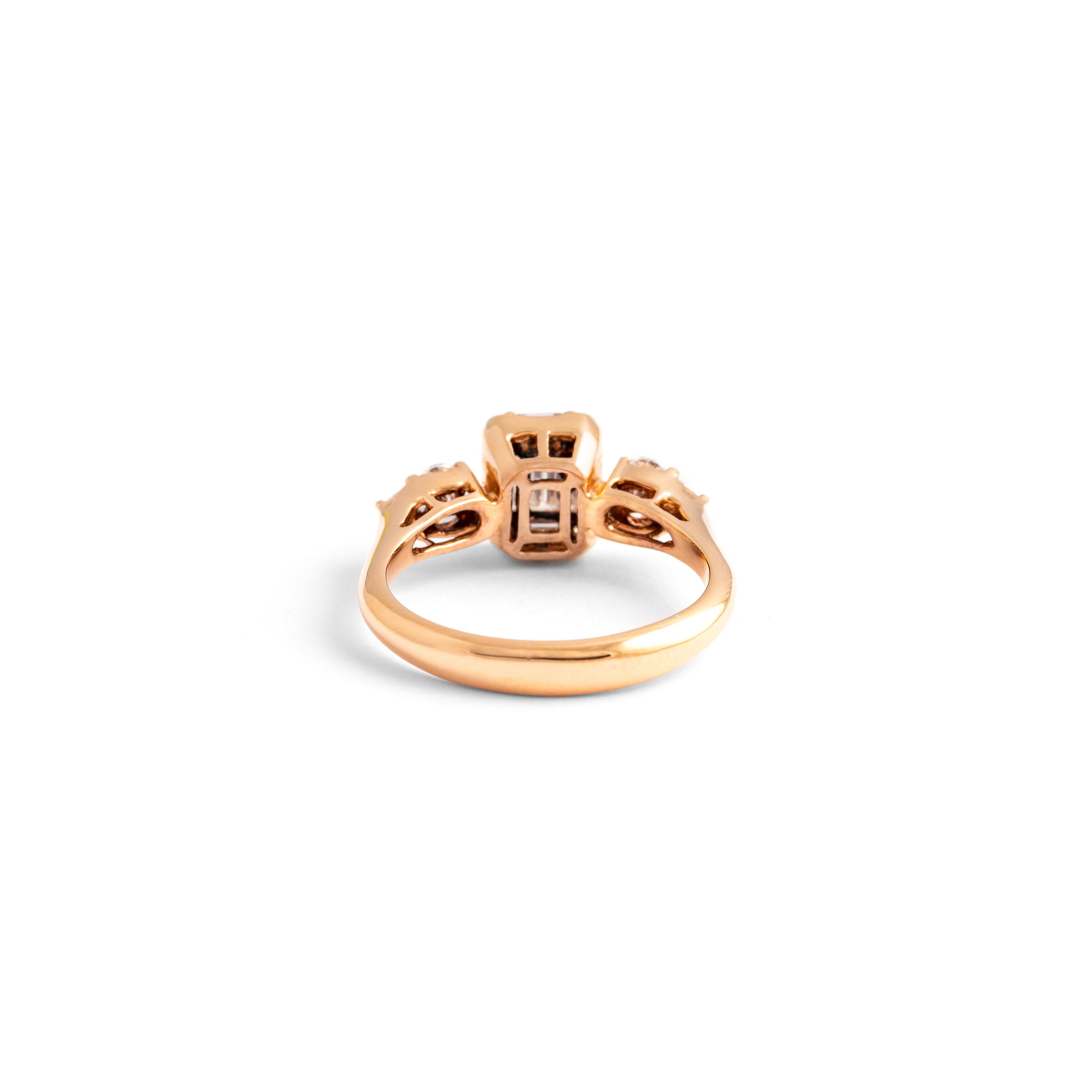 Diamond Pink Gold Ring In New Condition For Sale In Geneva, CH