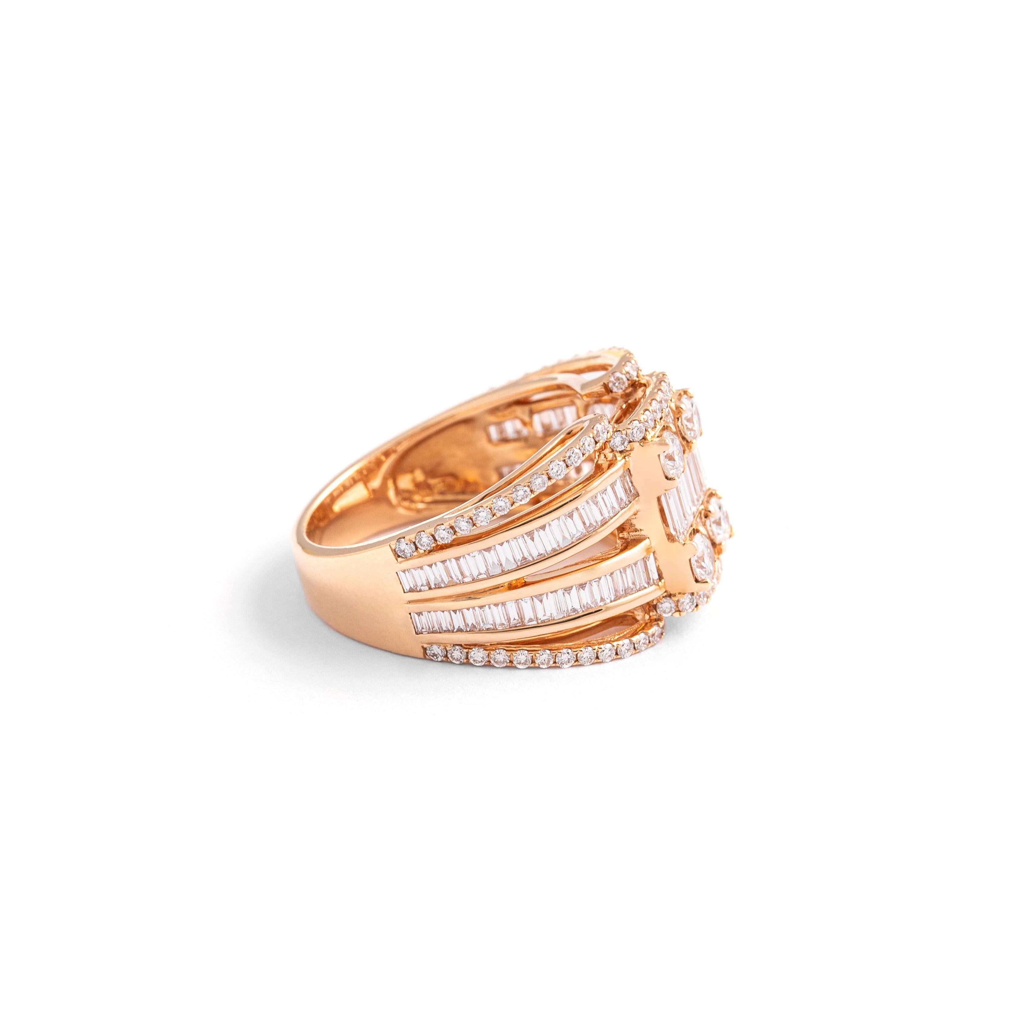 Diamond Pink Gold Ring For Sale 1