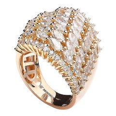 Anillo de oro rosa con diamantes