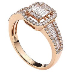 Anello con diamante in oro rosa