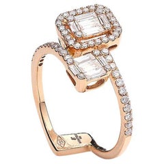 Anello con diamante in oro rosa
