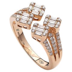 Anello con diamante in oro rosa