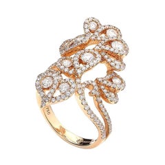 Anillo de oro rosa con diamantes