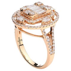 Bague en or rose avec diamants