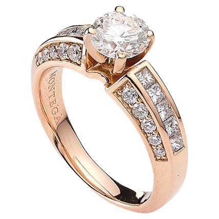 Diamond Pink Gold Ring For Sale