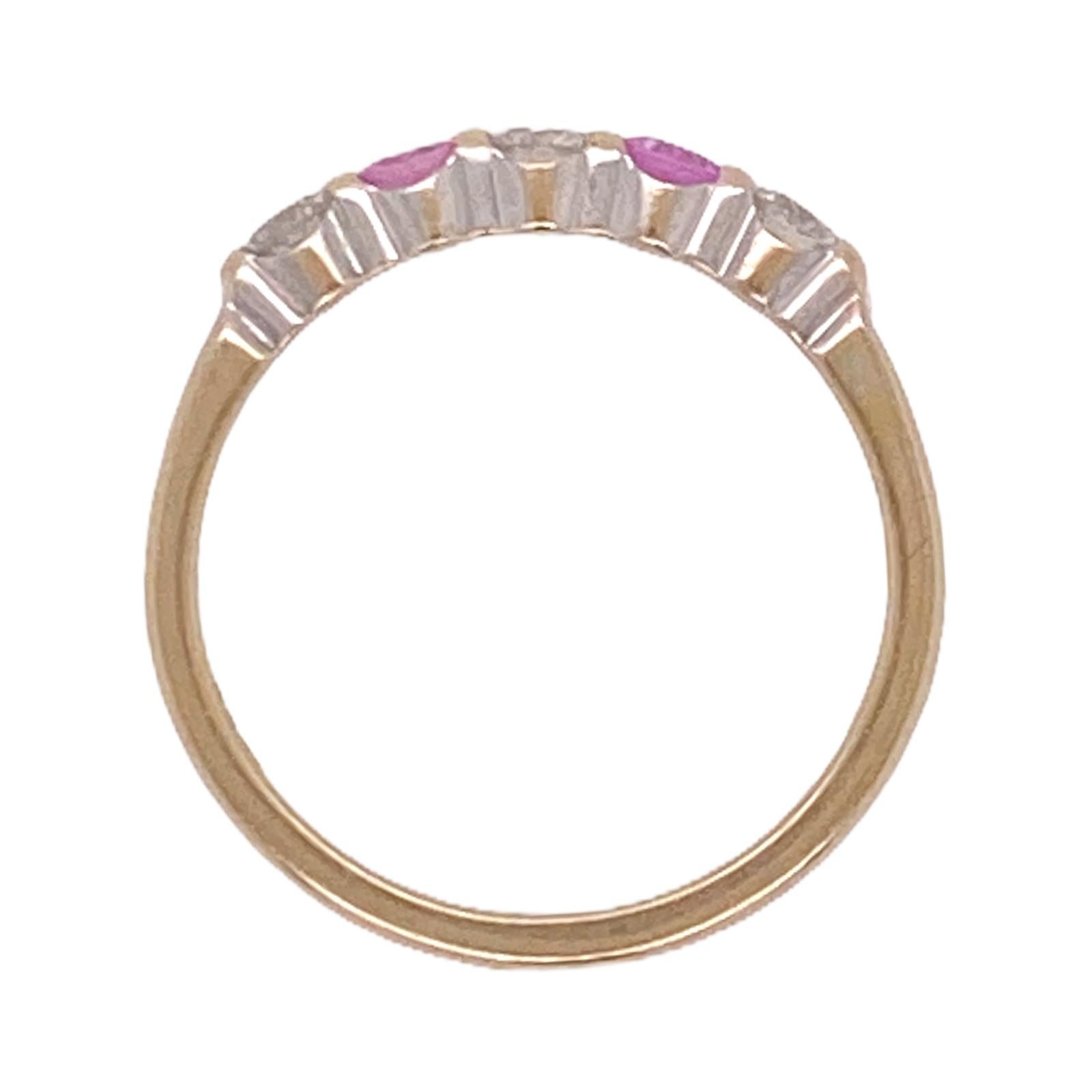 pink sapphire wedding band