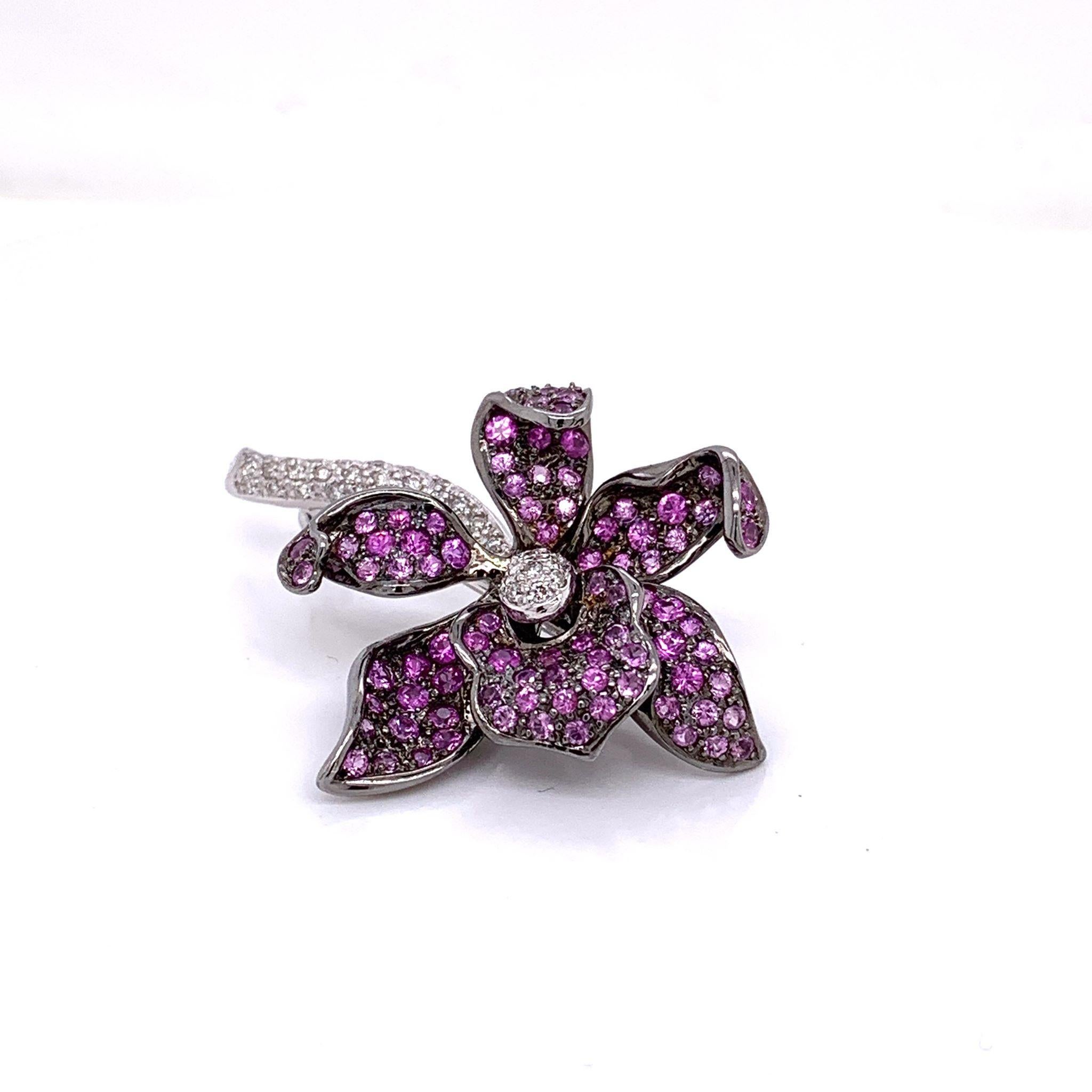 pink sapphire brooch