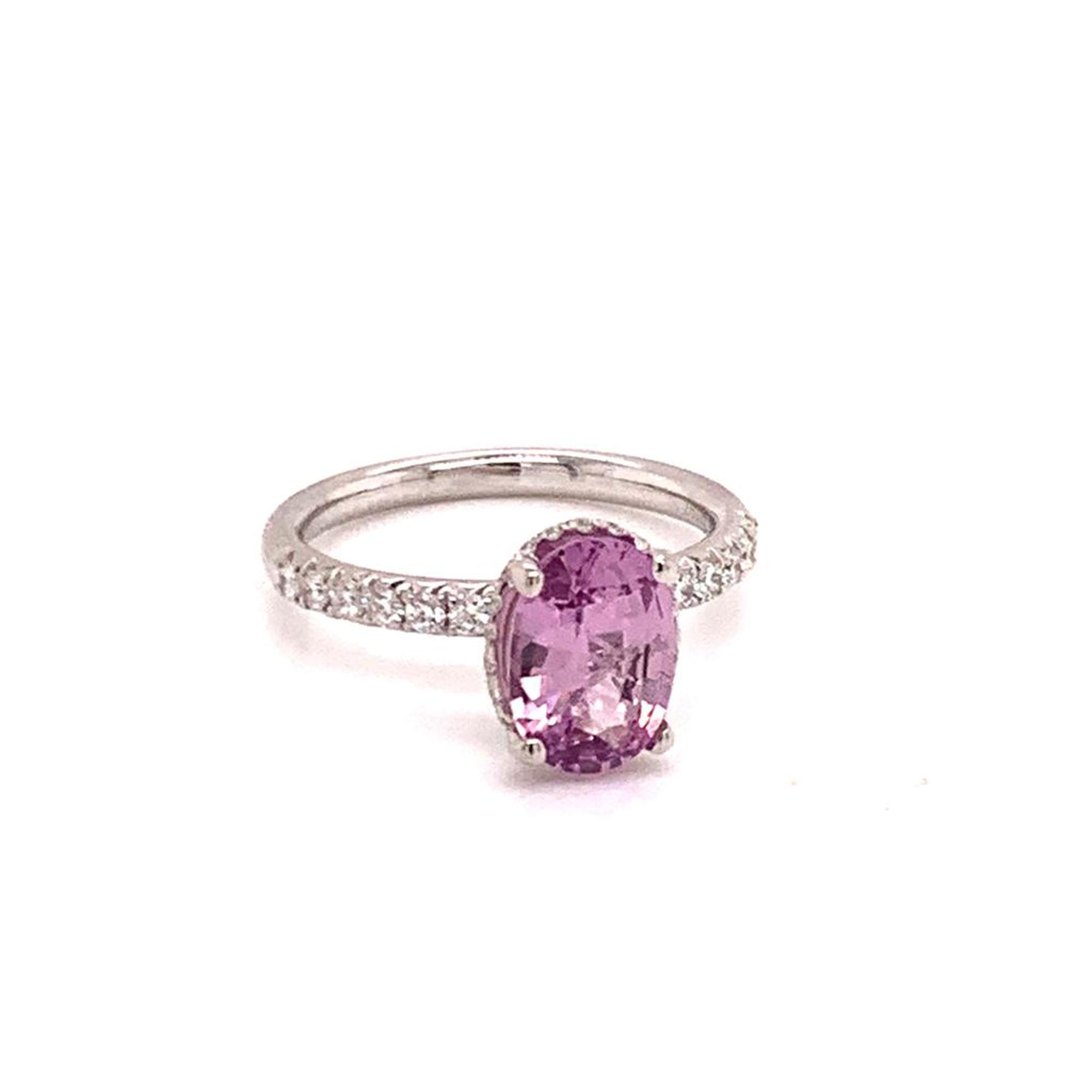 Diamond Pink Sapphire Ring 18k Gold 2.75 TCW Women Certified 4