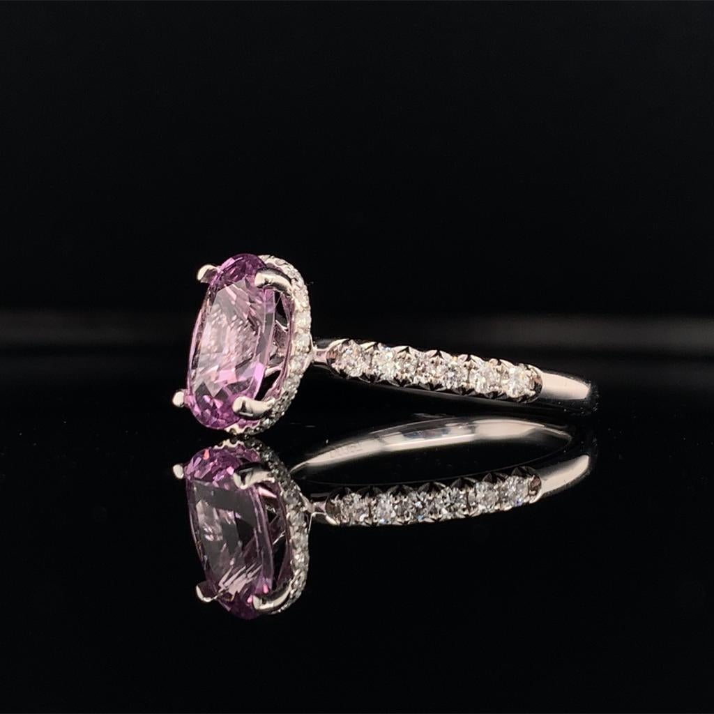 Diamond Pink Sapphire Ring 18k Gold 2.75 TCW Women Certified 6