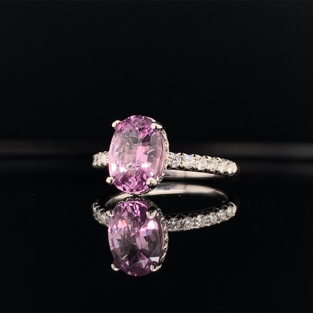 Women's Diamond Pink Sapphire Ring 18k Gold 2.75 TCW Women Certified