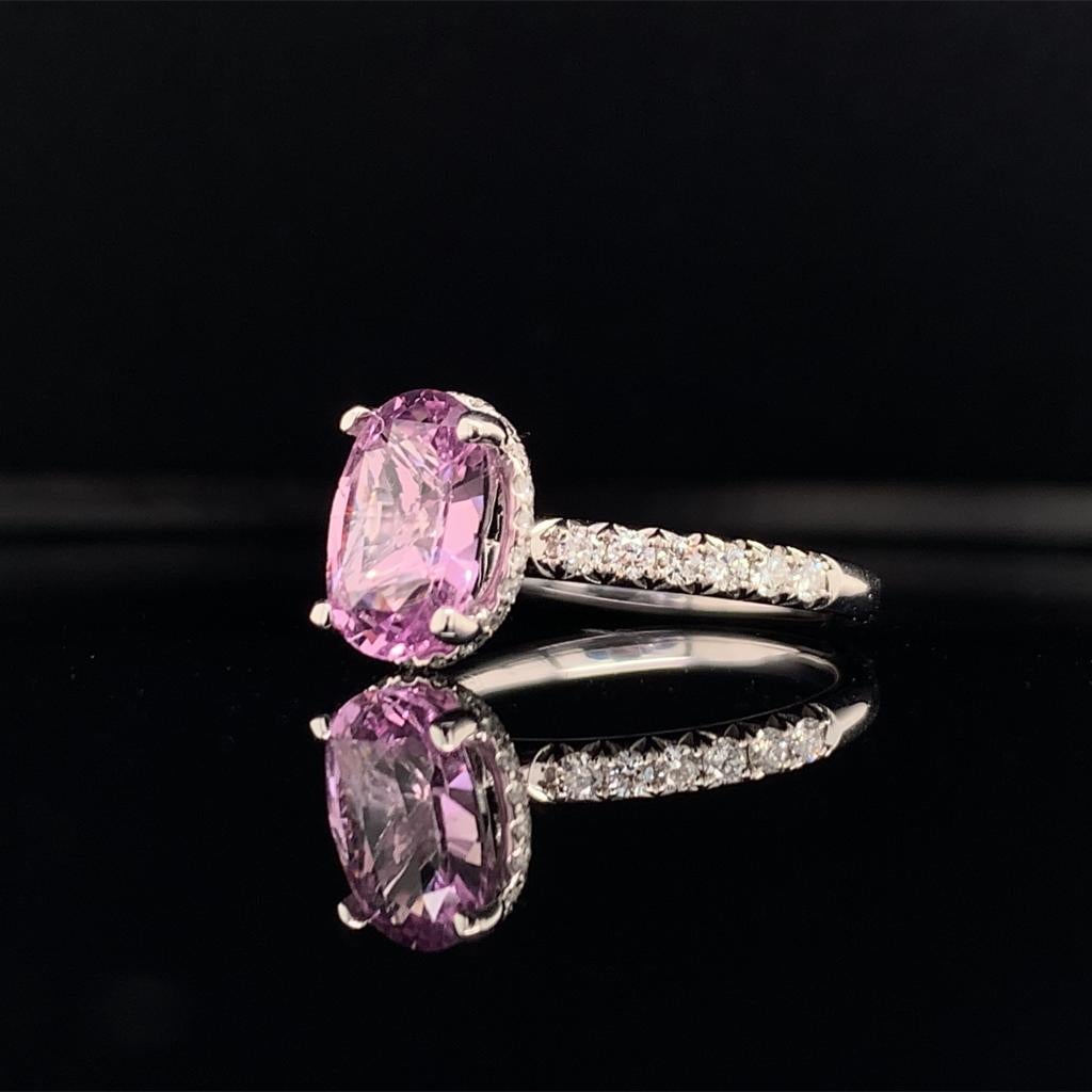 Diamond Pink Sapphire Ring 18k Gold 2.75 TCW Women Certified 1