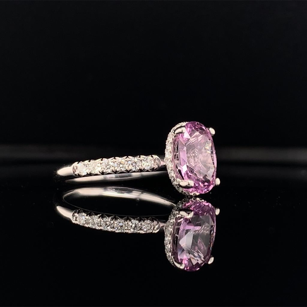 Diamond Pink Sapphire Ring 18k Gold 2.75 TCW Women Certified 3