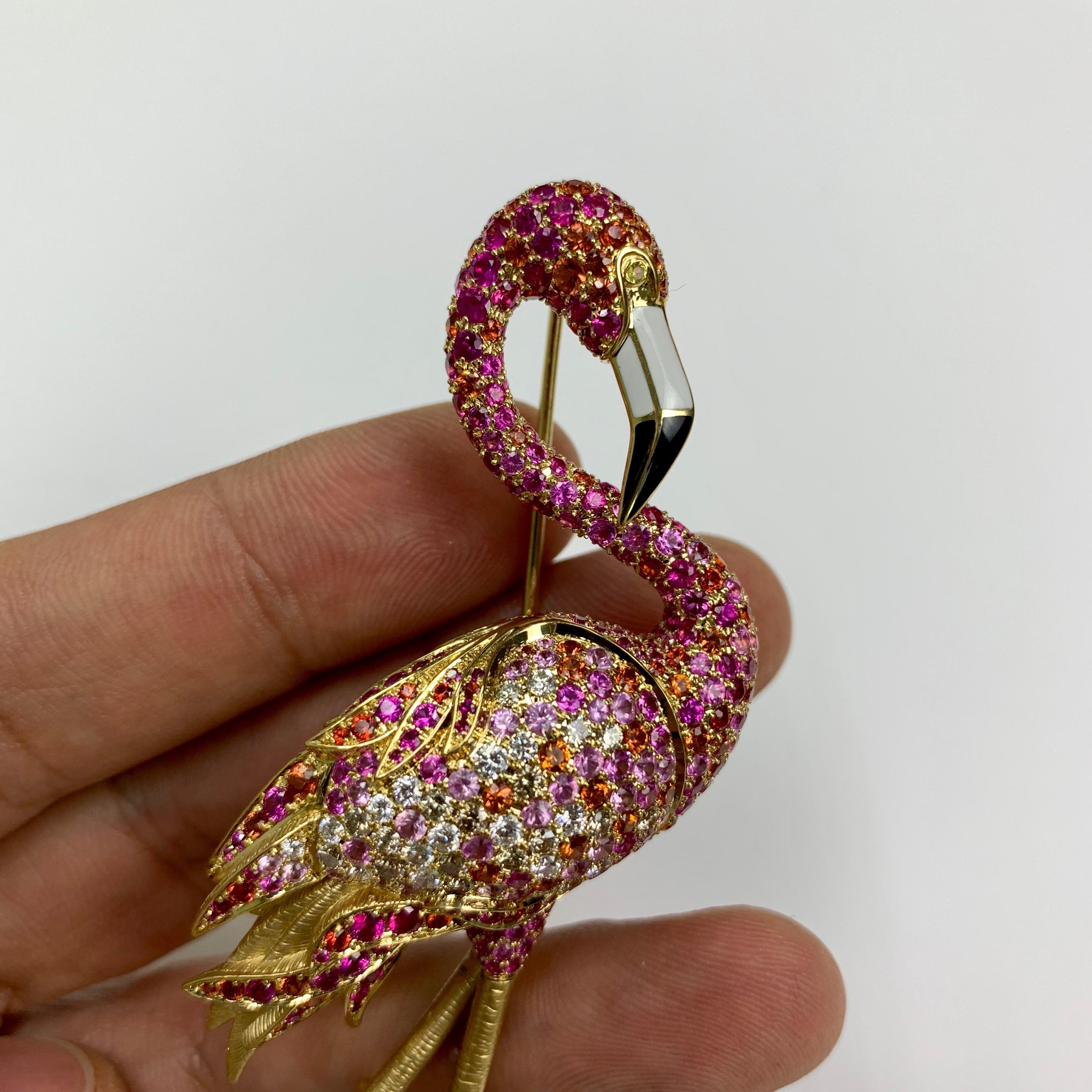 flamingo brooch pin