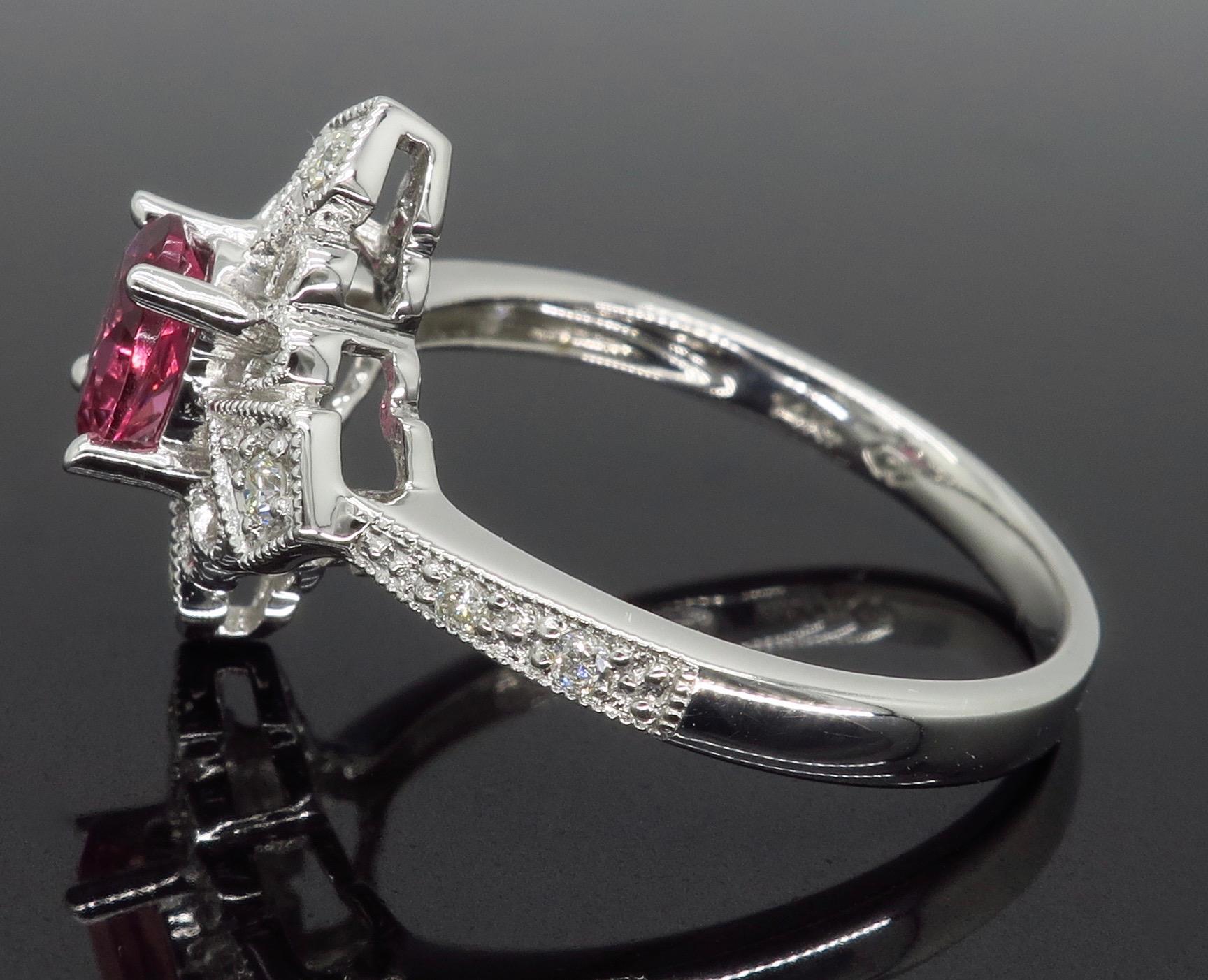 Diamond and Pink Tourmaline Ring 1