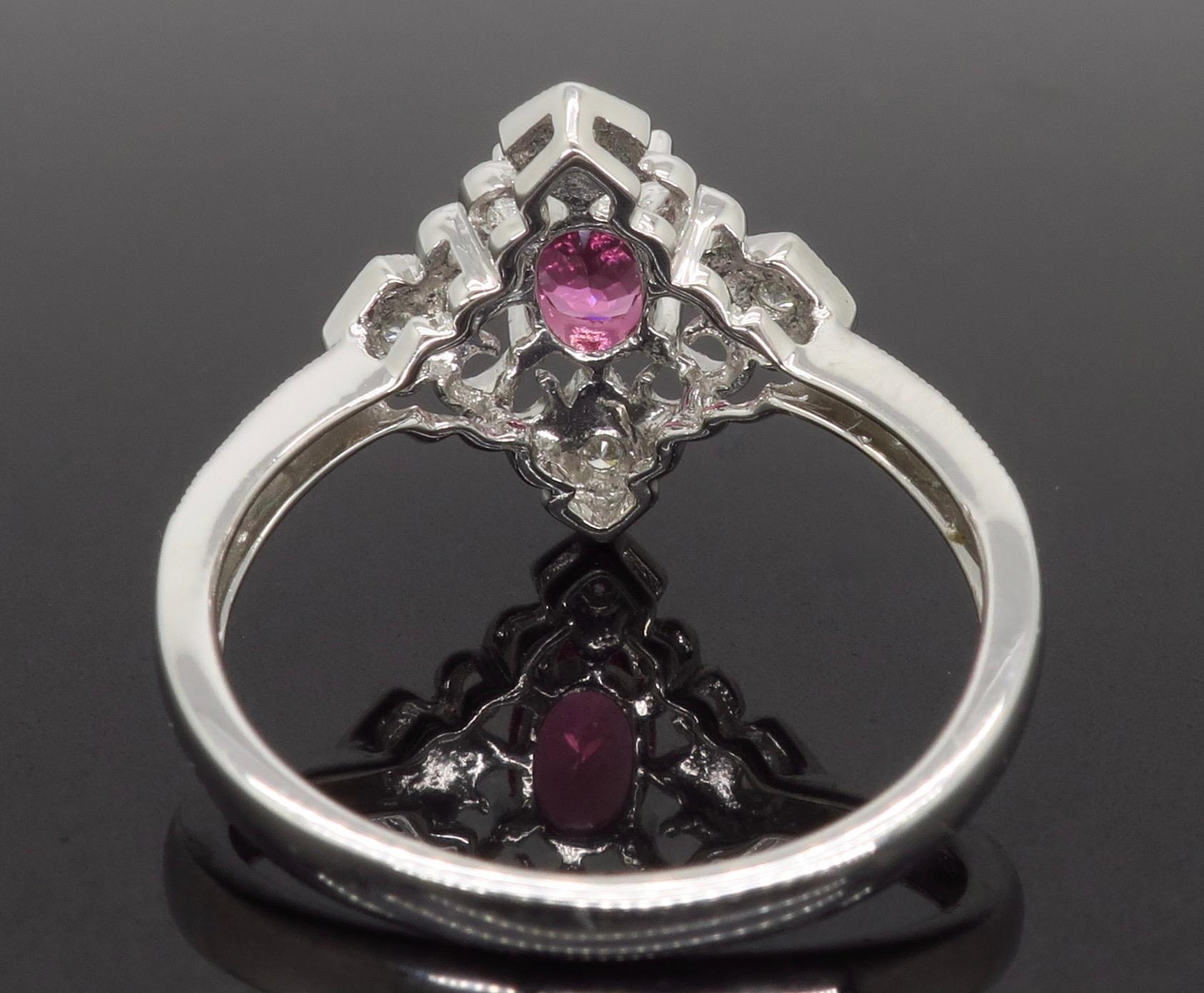 Diamond and Pink Tourmaline Ring 2
