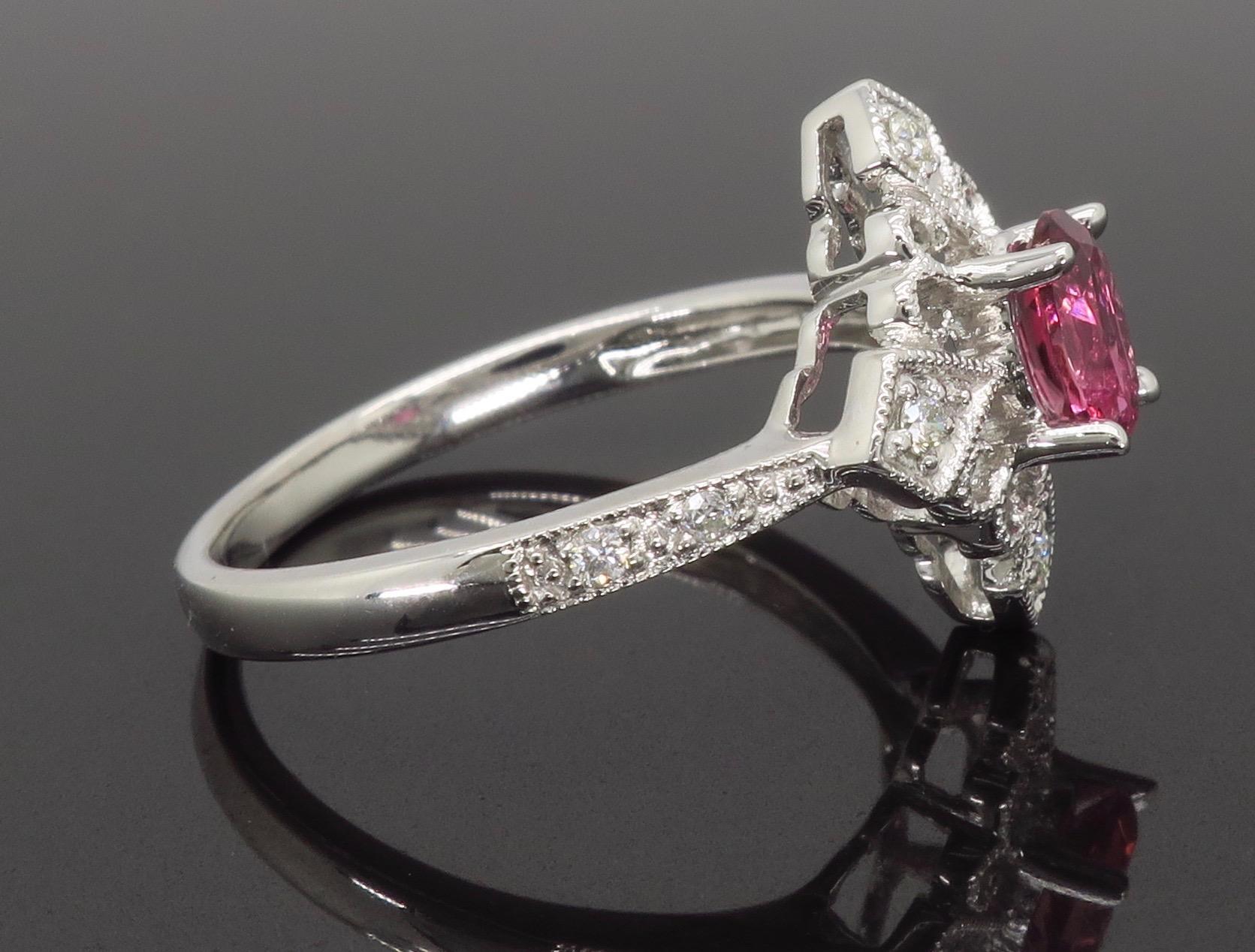 Diamond and Pink Tourmaline Ring 3