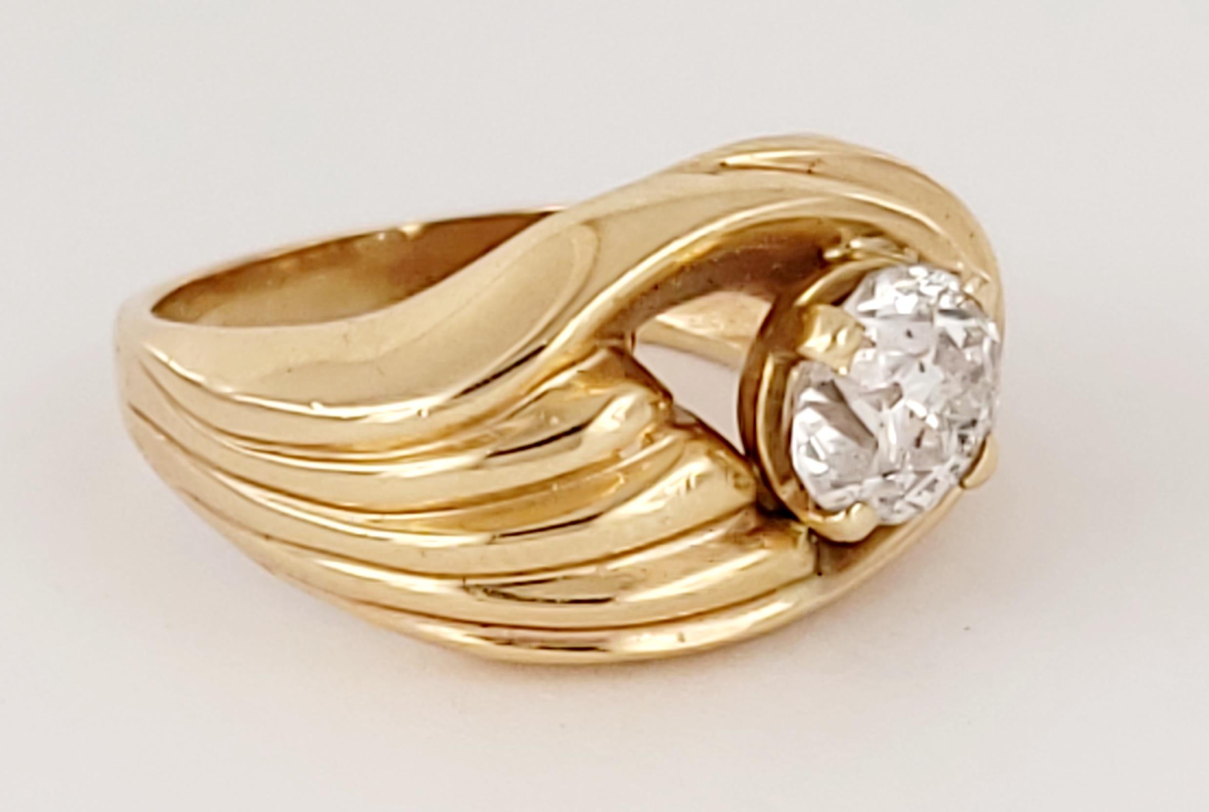 Round Cut Diamond Pinky Ring! For Sale