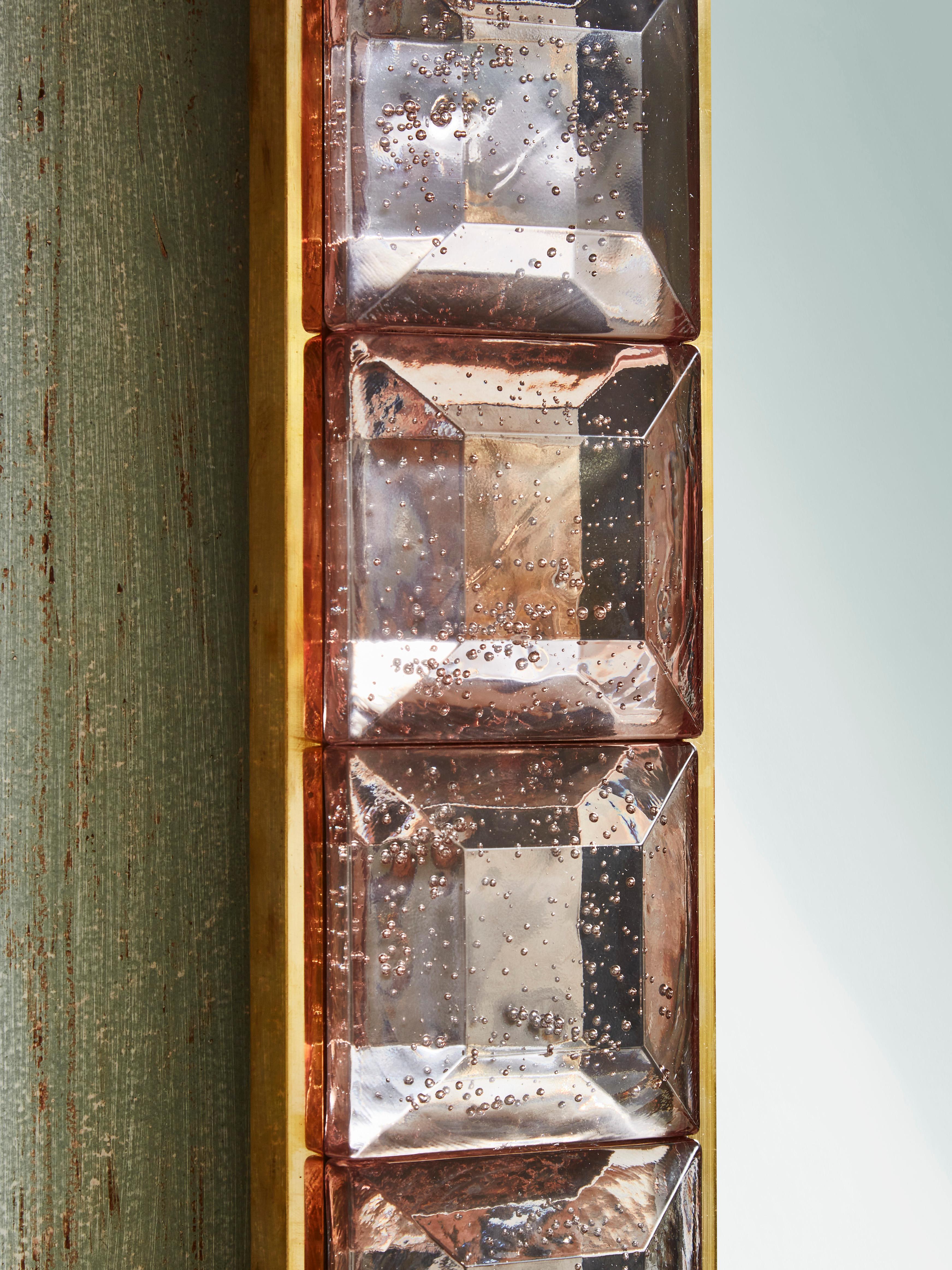 Mid-Century Modern Diamond Pits Mirror by Studio Glustin For Sale