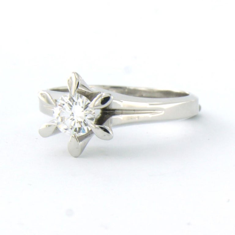 Diamond Platina Solitair Ring For Sale at 1stDibs