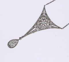 Diamond Platinum 14 Carat Gold Pendant Necklace