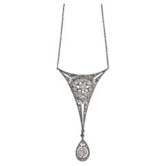 Collier pendentif diamant platine or 14 carats