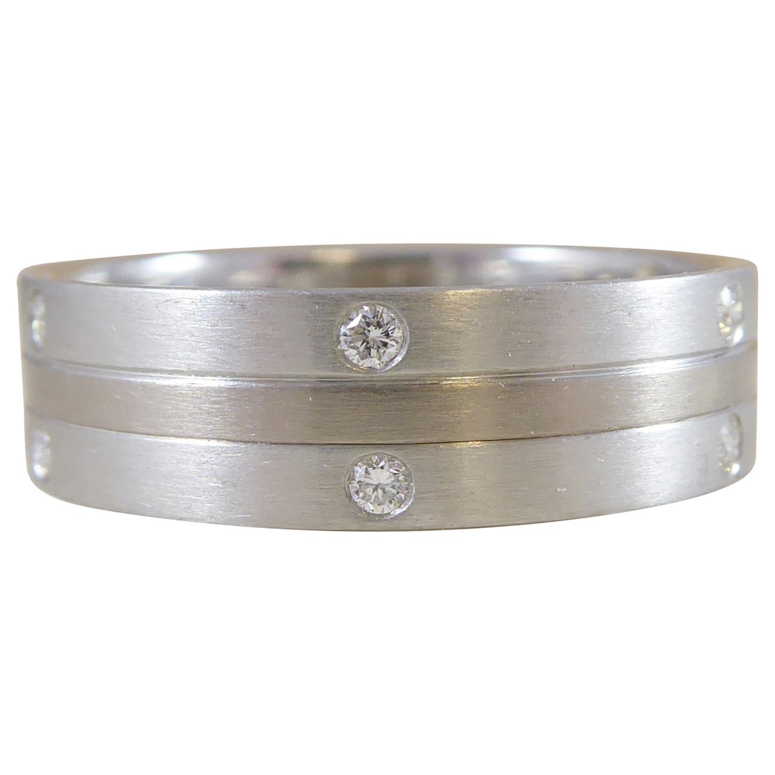 Diamond, Platinum and White Gold Wedding Ring, Unworn, circa 1999