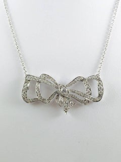 Diamond Platinum Bow Choker