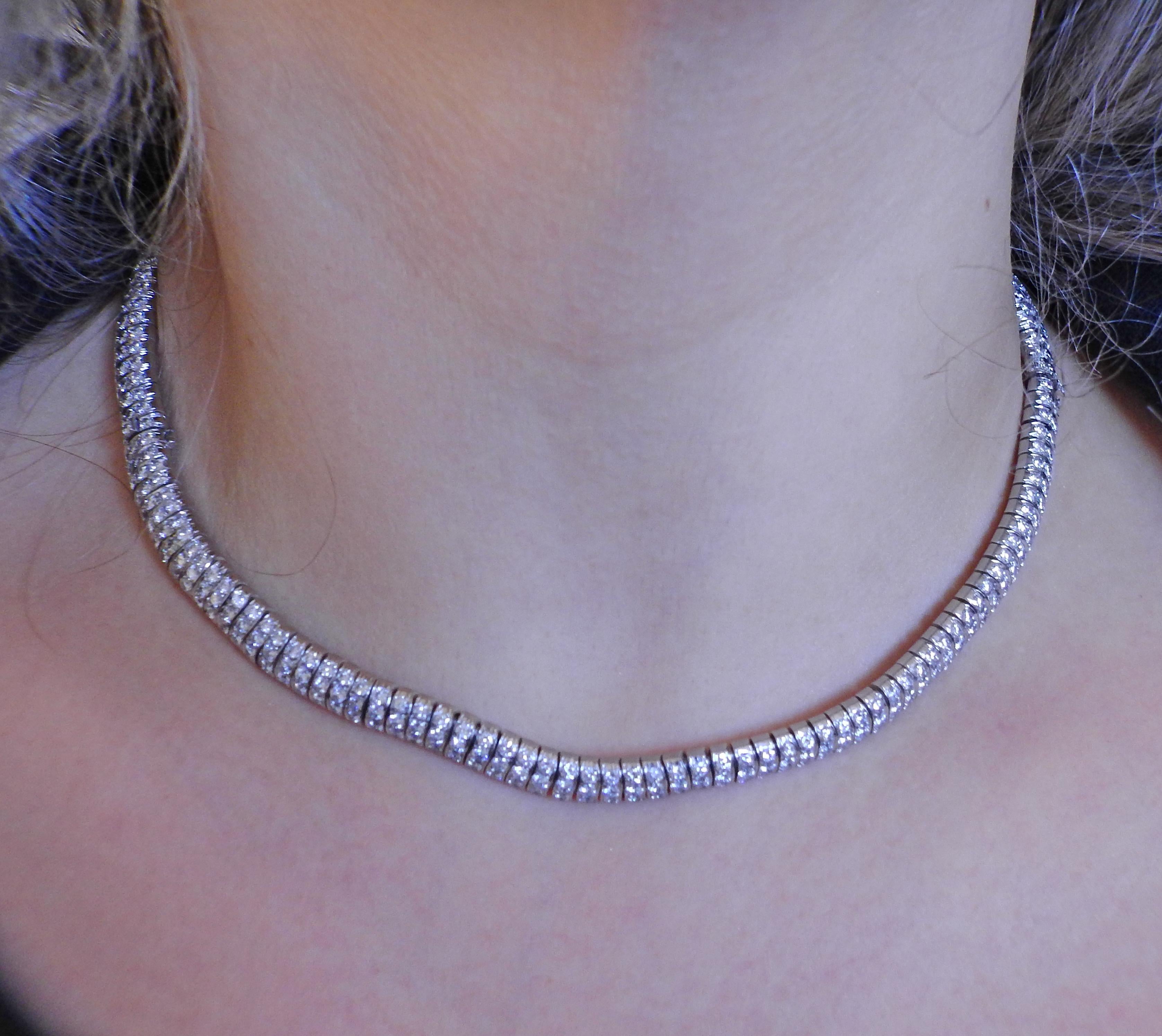 Diamond Platinum Bracelet Necklace Suite For Sale 3