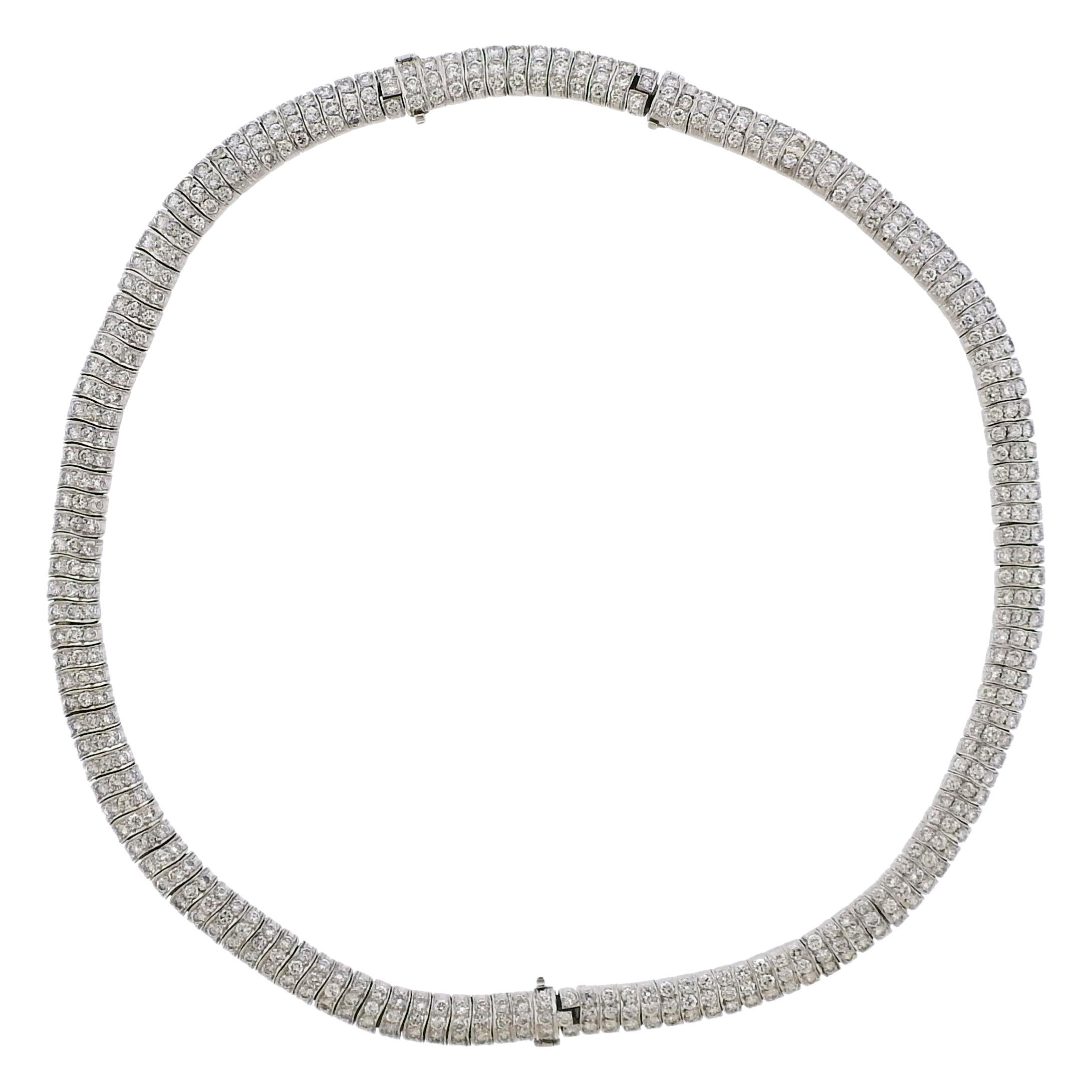 Diamond Platinum Bracelet Necklace Suite For Sale