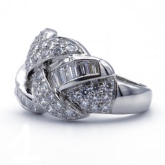 Diamond Platinum Braid Cocktail Ring