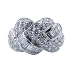 Diamond Platinum Braid Cocktail Ring