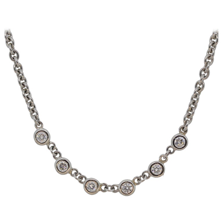 Diamond Platinum Chain Necklace For Sale at 1stDibs platinum diamond