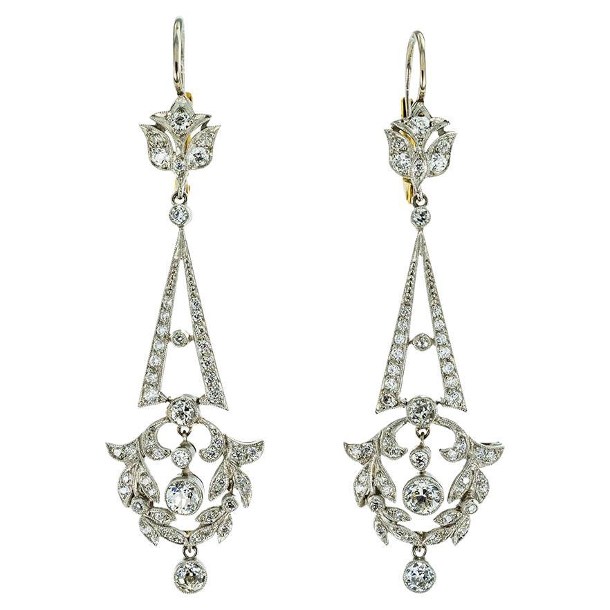 Cartier Magnificent Diamond Platinum Chandelier Earrings at 1stDibs