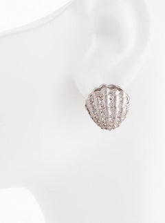 Diamond Platinum CLAM SHELL Earrings by John Landrum Bryant