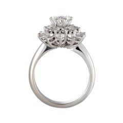 Diamond Platinum Cluster Flower Ring