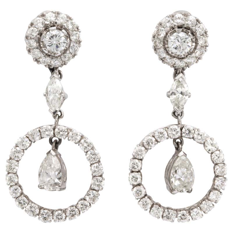 Diamond, Pearl and Antique Dangle Earrings - 5,396 For Sale at 1stdibs ...