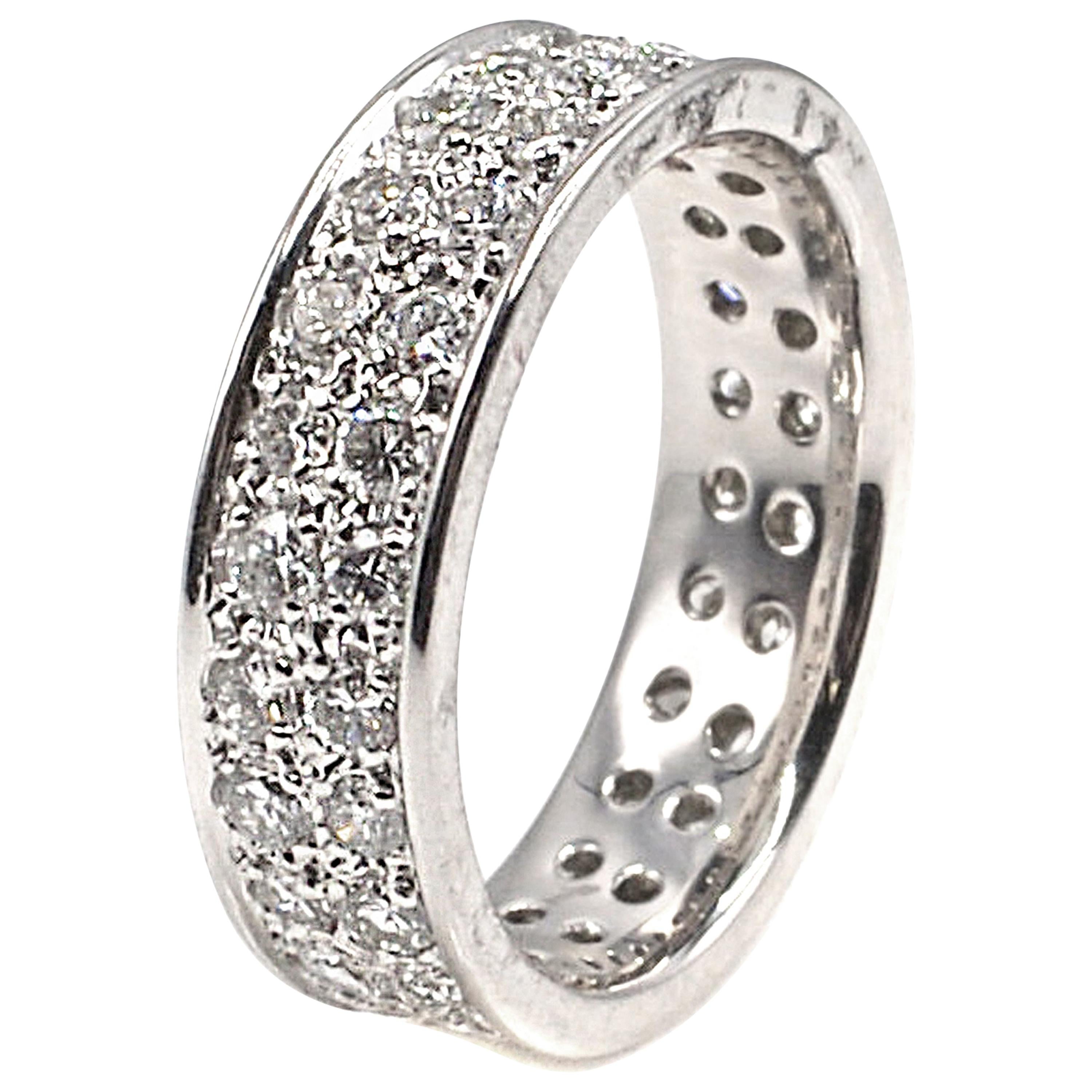 Diamond Platinum Double Row Eternity Band