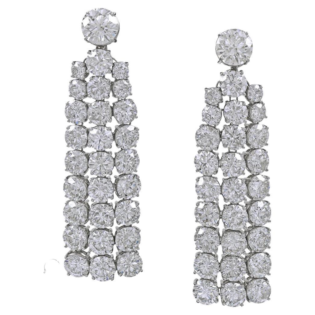 Spectra Fine Jewelry Diamond Platinum Drop Earrings For Sale