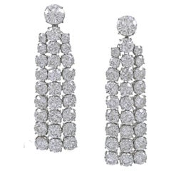 Used Spectra Fine Jewelry Diamond Platinum Drop Earrings