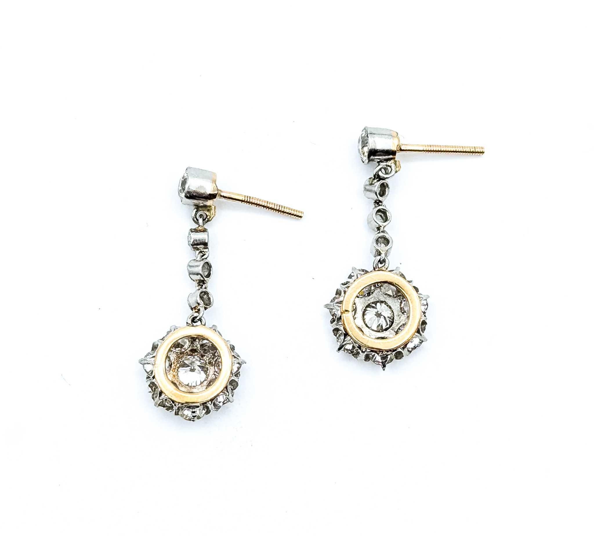 Pendientes de platino y diamantes en venta 5