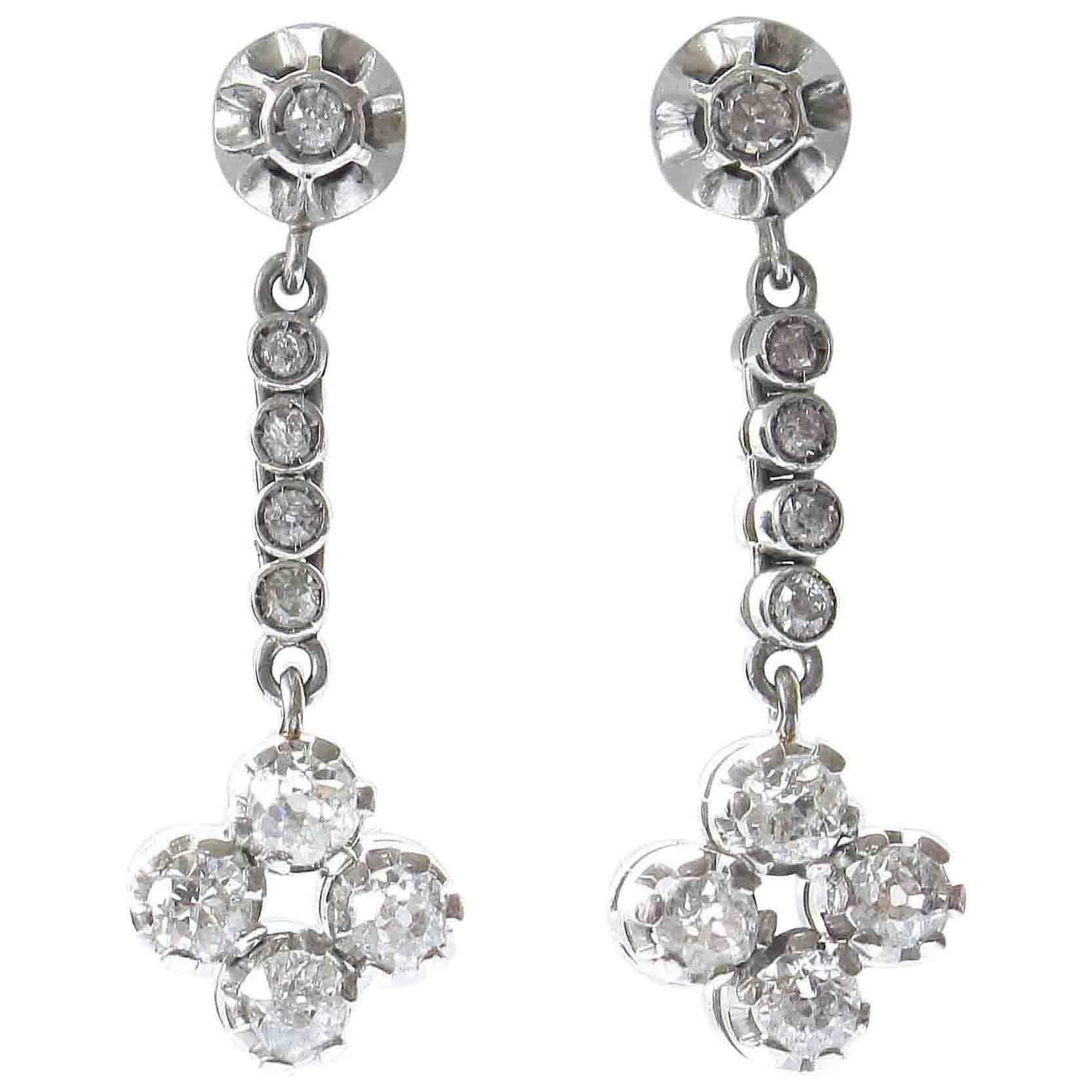 Diamond Platinum Earrings