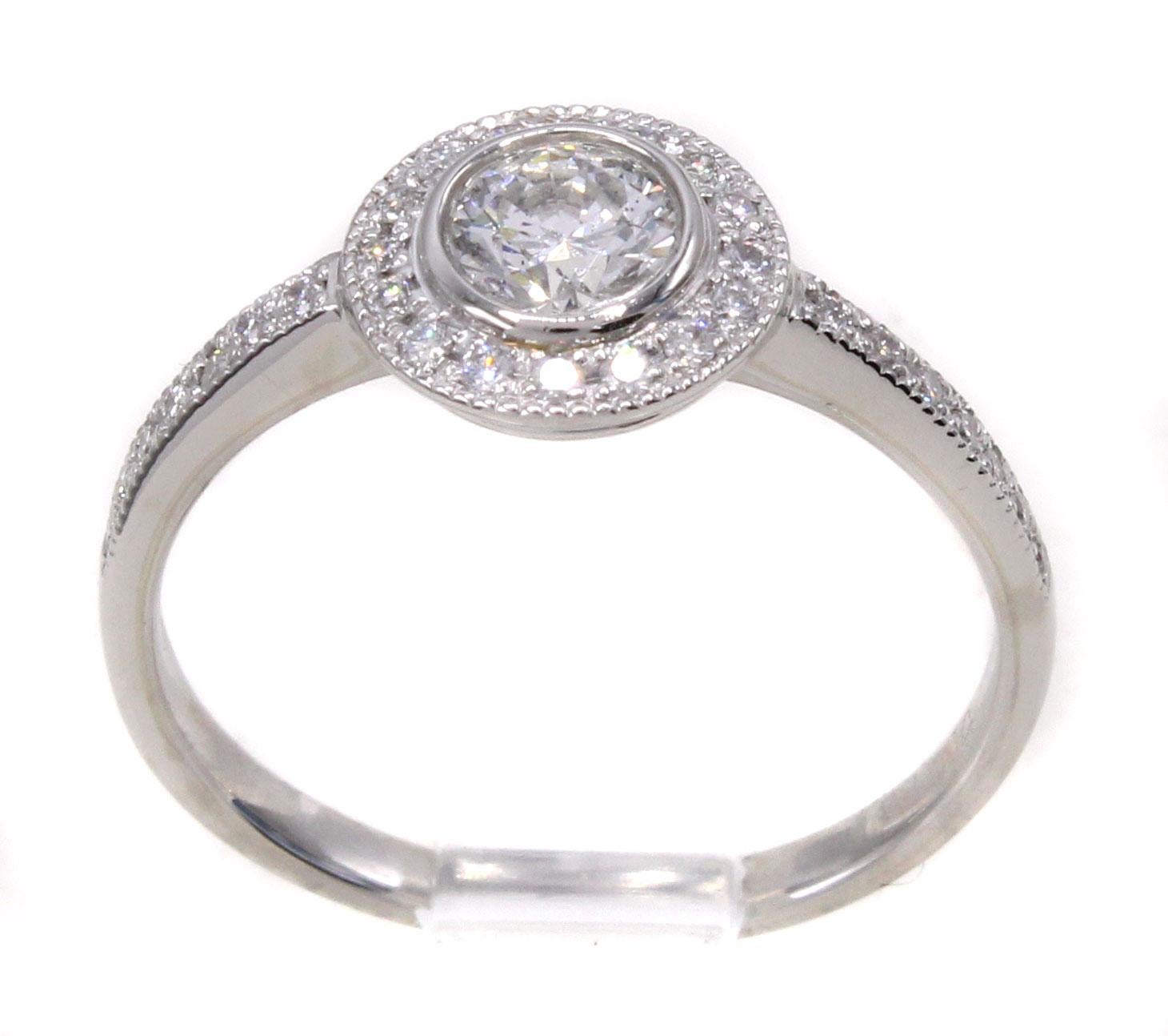Contemporary Diamond Platinum Engagement Ring