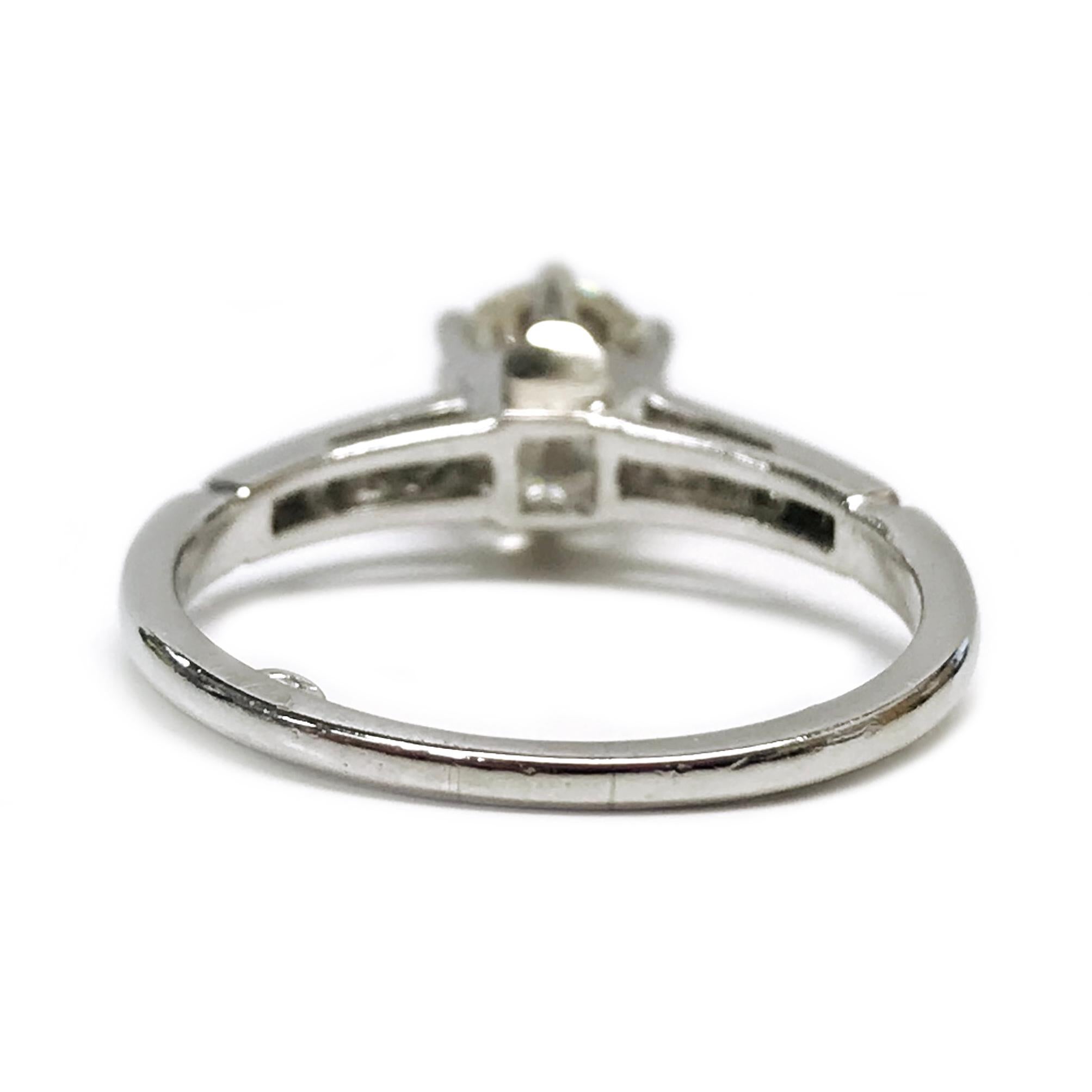 Women's Diamond Platinum Engagement Ring For Sale