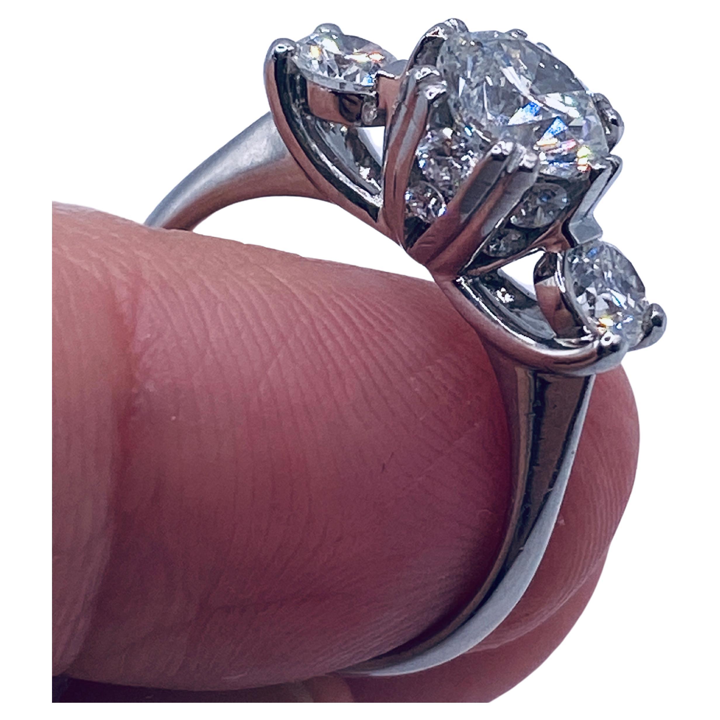 Diamond Platinum Engagement Ring For Sale