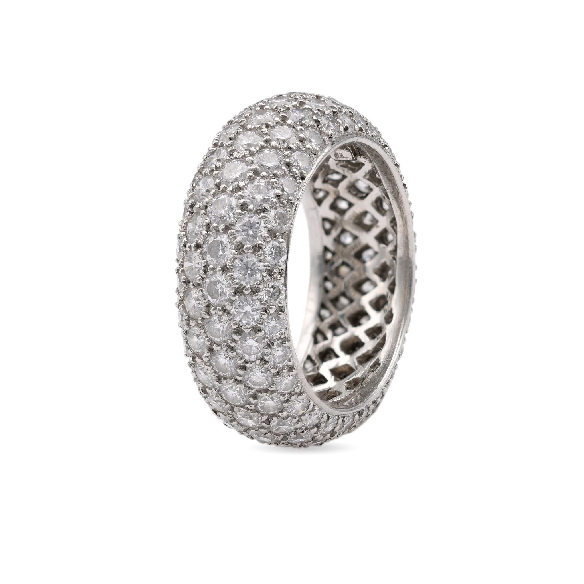 Diamond Platinum Eternity Band In Excellent Condition For Sale In Beverly Hills, CA