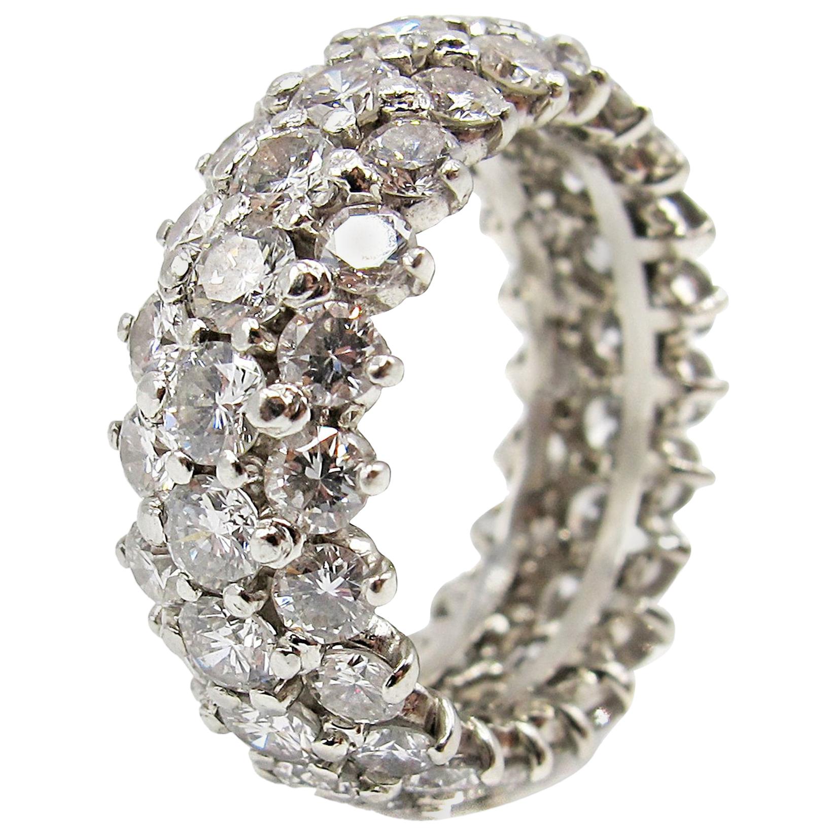 Diamond Platinum Eternity Band For Sale