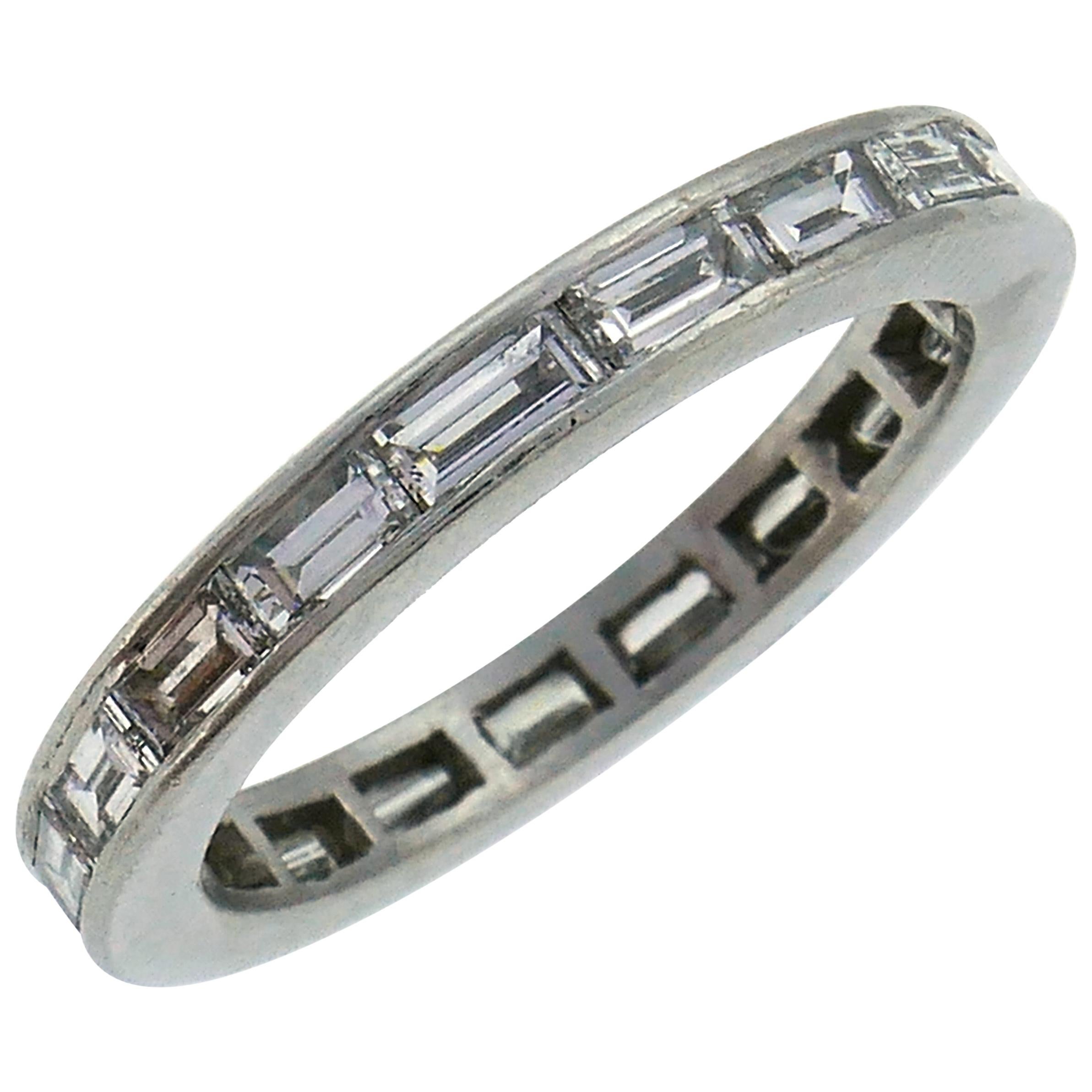 Diamond Platinum Eternity Band Ring Size 6