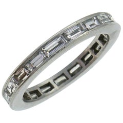 Diamond Platinum Eternity Band Ring Size 6