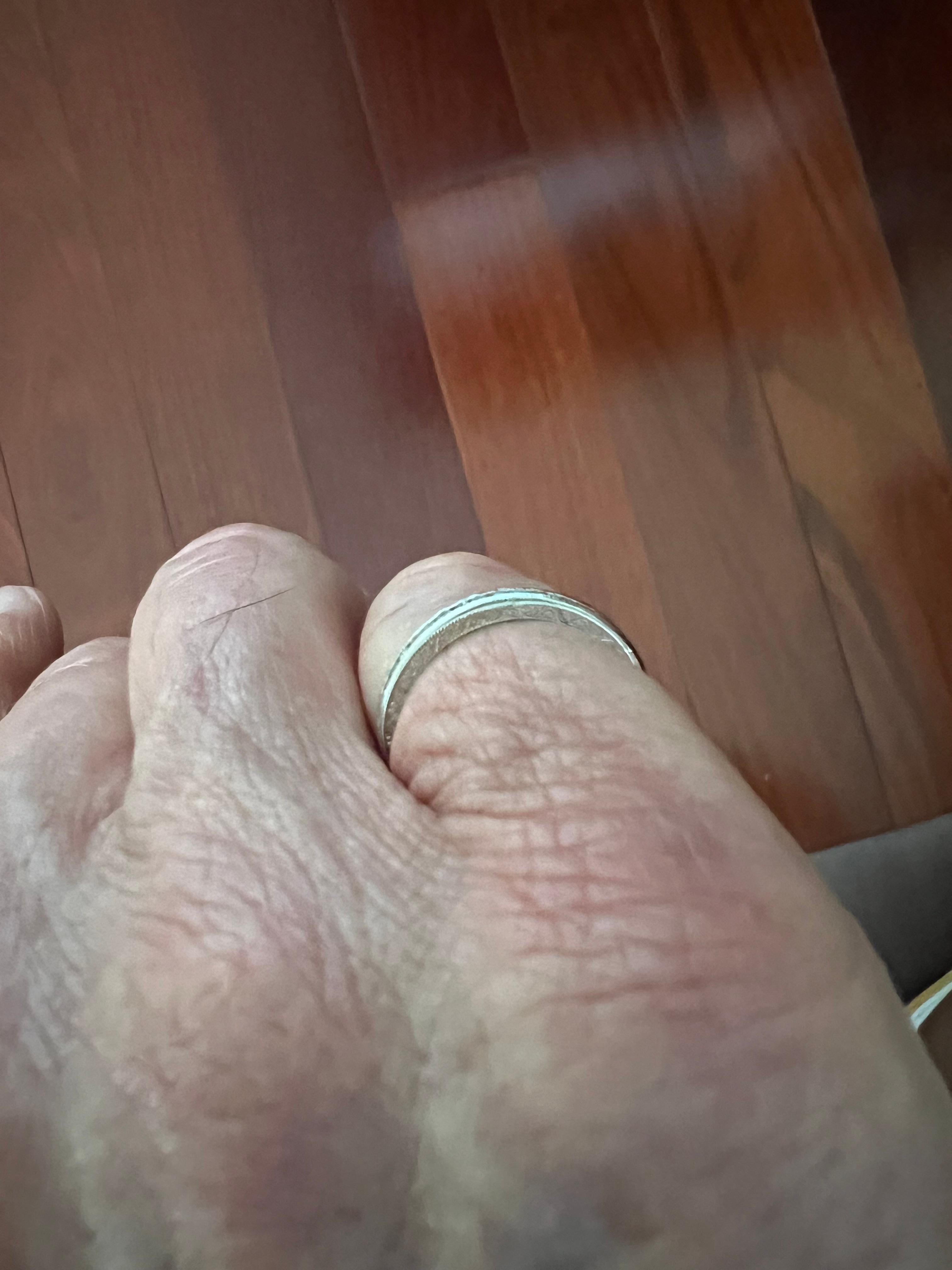 Women's or Men's Diamond Platinum Eternity Band Ring Size 6.5 For Sale
