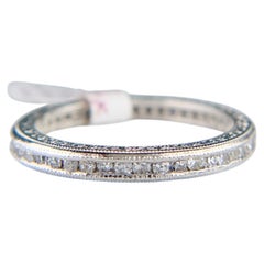 Diamond Platinum Eternity Band Ring Size 6.5
